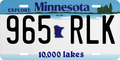 MN license plate 965RLK