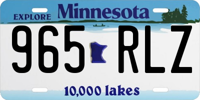 MN license plate 965RLZ