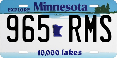 MN license plate 965RMS