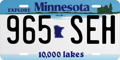 MN license plate 965SEH