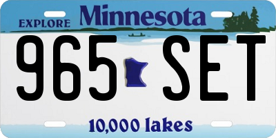 MN license plate 965SET