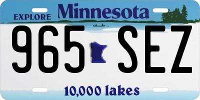 MN license plate 965SEZ