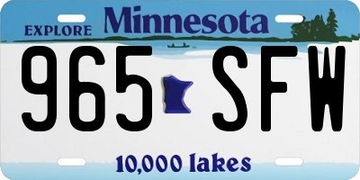 MN license plate 965SFW