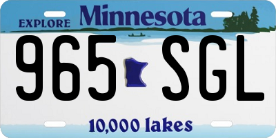 MN license plate 965SGL