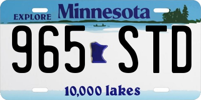 MN license plate 965STD