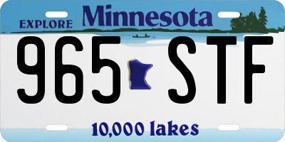 MN license plate 965STF