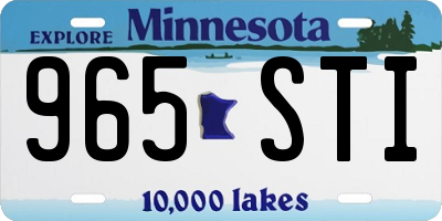 MN license plate 965STI
