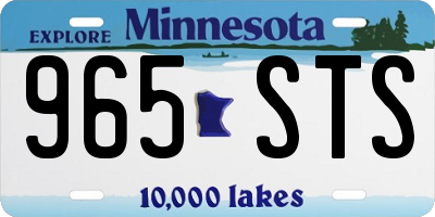 MN license plate 965STS
