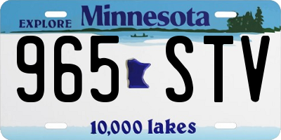 MN license plate 965STV