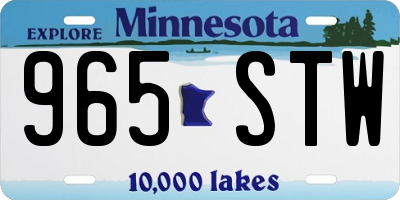 MN license plate 965STW