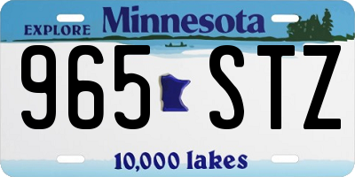 MN license plate 965STZ
