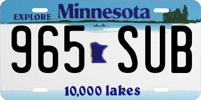 MN license plate 965SUB
