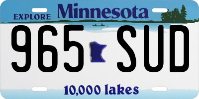 MN license plate 965SUD