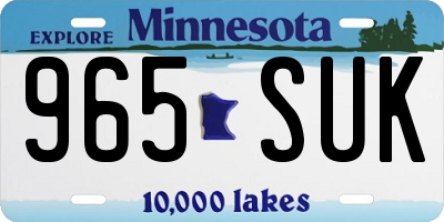 MN license plate 965SUK