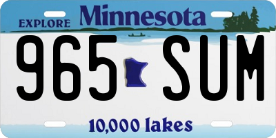 MN license plate 965SUM