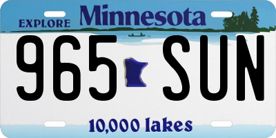 MN license plate 965SUN