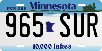 MN license plate 965SUR