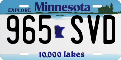 MN license plate 965SVD
