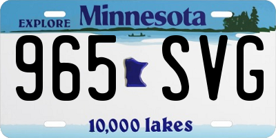 MN license plate 965SVG