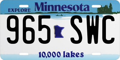 MN license plate 965SWC