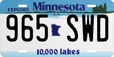 MN license plate 965SWD
