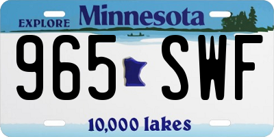 MN license plate 965SWF