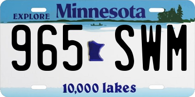 MN license plate 965SWM