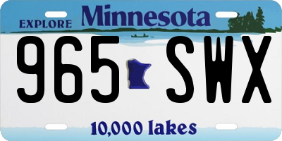 MN license plate 965SWX