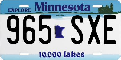 MN license plate 965SXE
