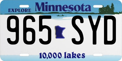 MN license plate 965SYD