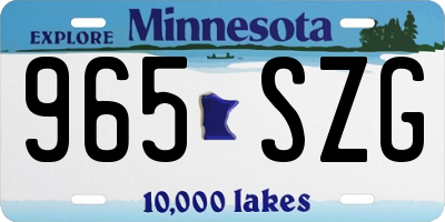 MN license plate 965SZG