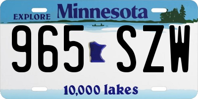 MN license plate 965SZW