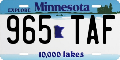 MN license plate 965TAF