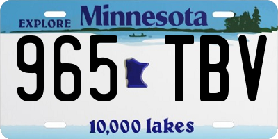 MN license plate 965TBV