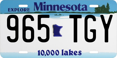 MN license plate 965TGY