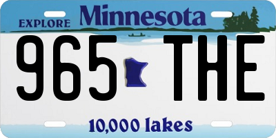 MN license plate 965THE
