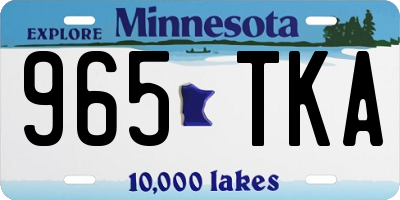 MN license plate 965TKA