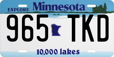 MN license plate 965TKD