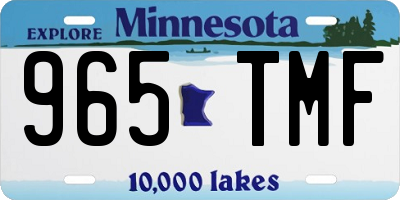 MN license plate 965TMF