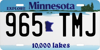 MN license plate 965TMJ