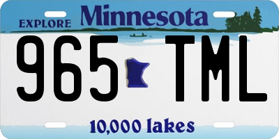 MN license plate 965TML