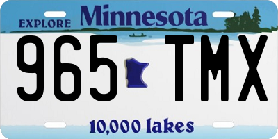 MN license plate 965TMX