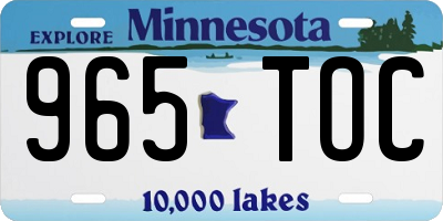 MN license plate 965TOC