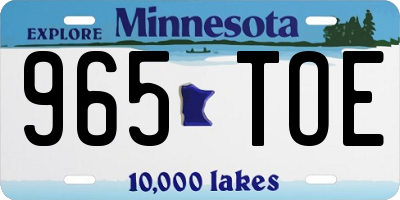 MN license plate 965TOE