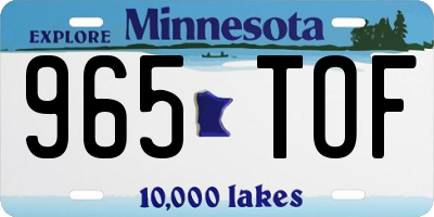 MN license plate 965TOF