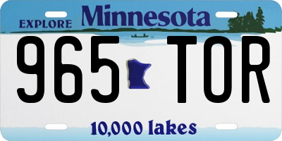 MN license plate 965TOR