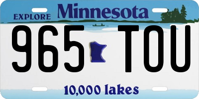 MN license plate 965TOU