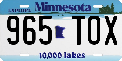 MN license plate 965TOX