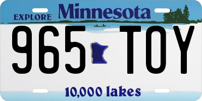 MN license plate 965TOY