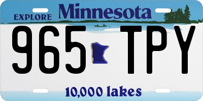 MN license plate 965TPY